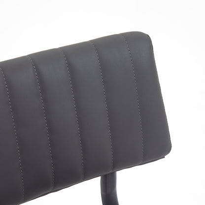 Ensemble de 2 chaises de salle à manger cannelées Charlecote (PU gris foncé)