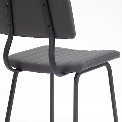 Ensemble de 2 chaises de salle à manger cannelées Charlecote (PU gris foncé)