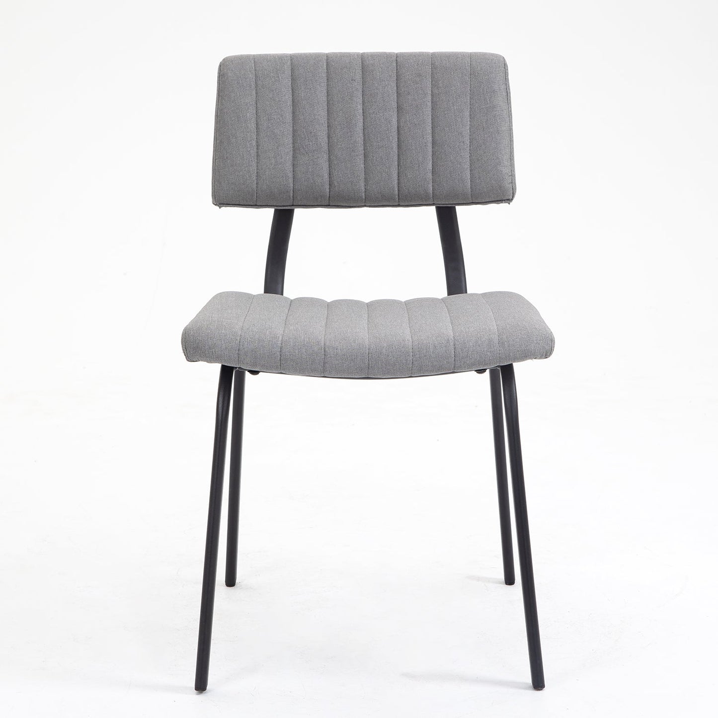 Ensemble de 2 chaises de salle à manger cannelées Charlecote (lin gris clair)