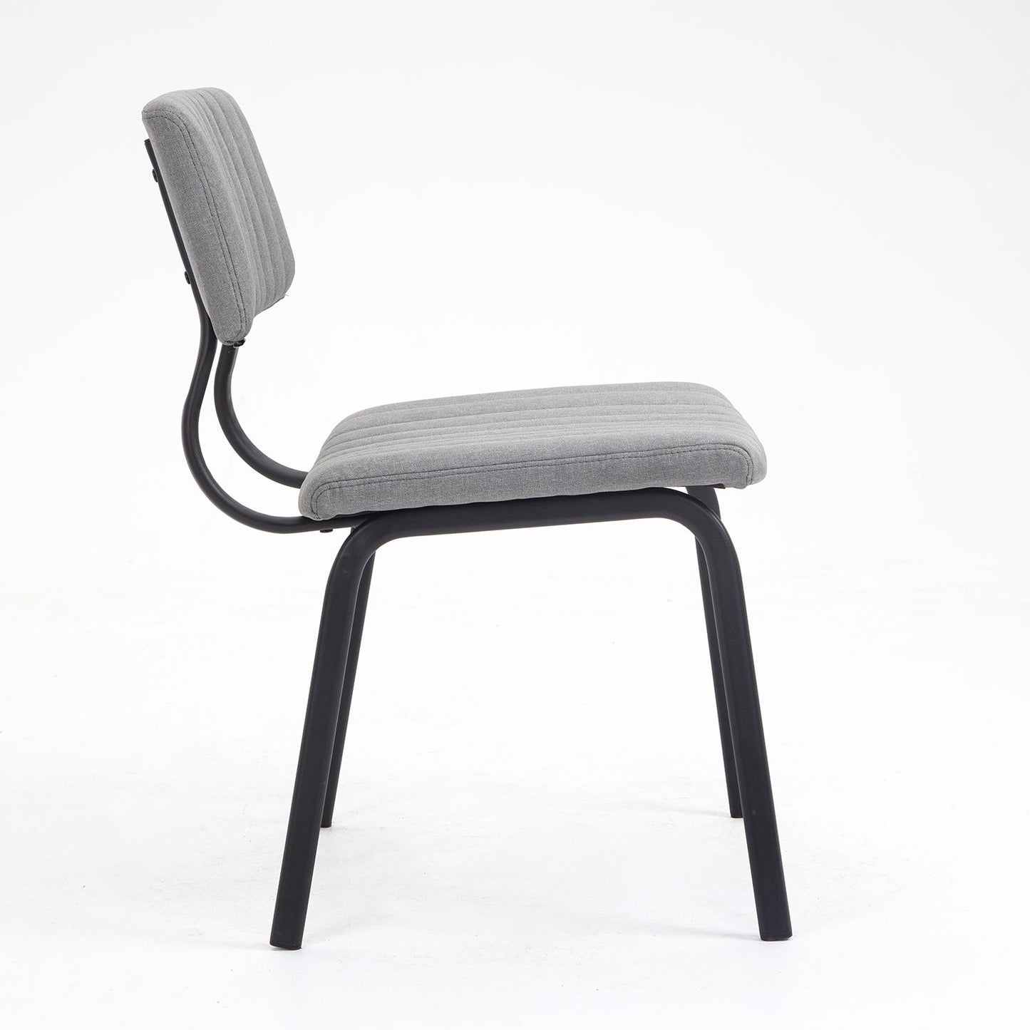 Ensemble de 2 chaises de salle à manger cannelées Charlecote (lin gris clair)