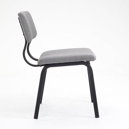 Ensemble de 2 chaises de salle à manger cannelées Charlecote (lin gris clair)