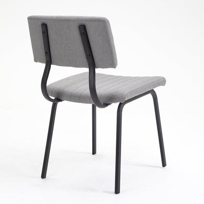 Ensemble de 2 chaises de salle à manger cannelées Charlecote (lin gris clair)