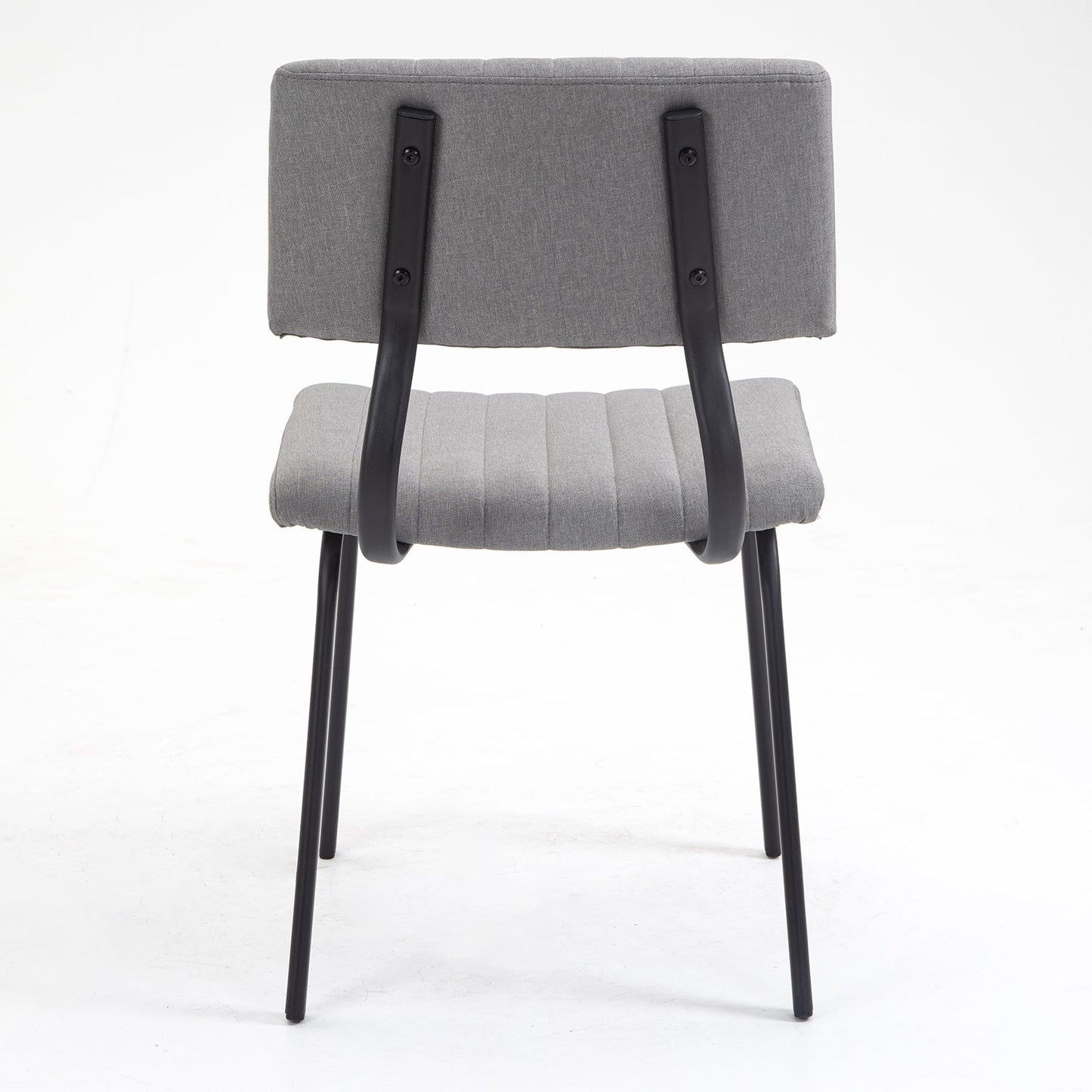 Ensemble de 2 chaises de salle à manger cannelées Charlecote (lin gris clair)