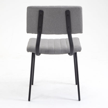 Ensemble de 2 chaises de salle à manger cannelées Charlecote (lin gris clair)