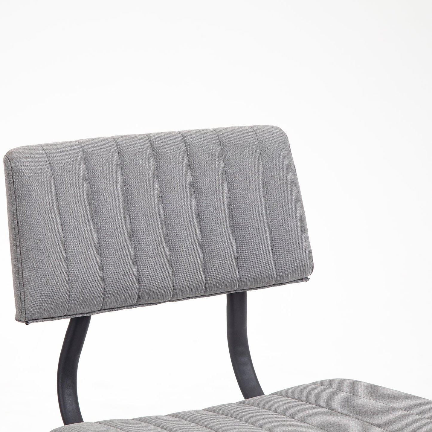 Ensemble de 2 chaises de salle à manger cannelées Charlecote (lin gris clair)