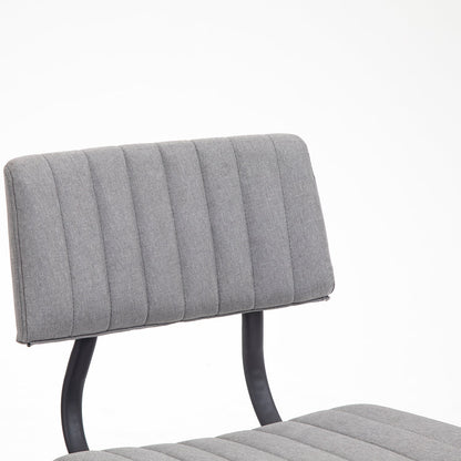 Ensemble de 2 chaises de salle à manger cannelées Charlecote (lin gris clair)