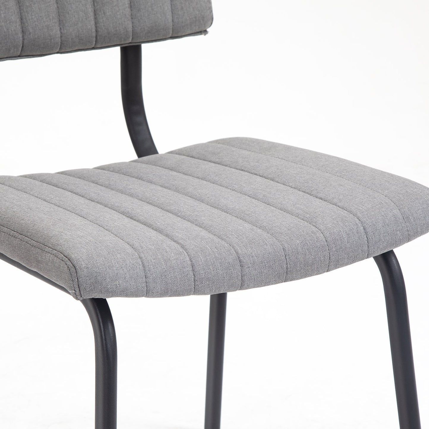 Ensemble de 2 chaises de salle à manger cannelées Charlecote (lin gris clair)