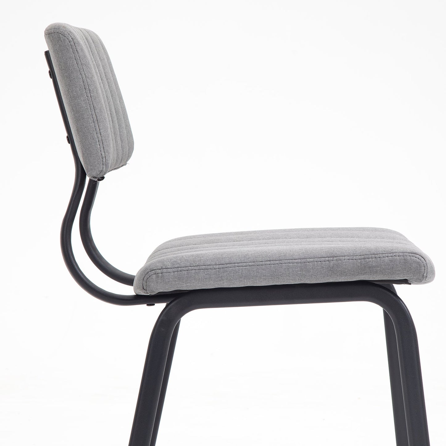 Ensemble de 2 chaises de salle à manger cannelées Charlecote (lin gris clair)