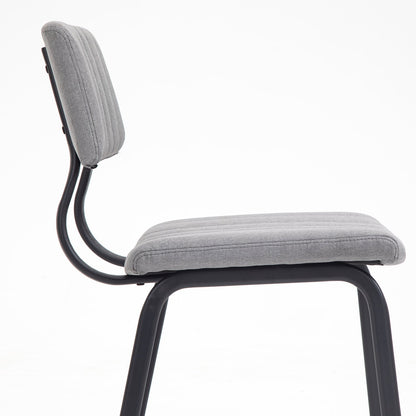 Ensemble de 2 chaises de salle à manger cannelées Charlecote (lin gris clair)