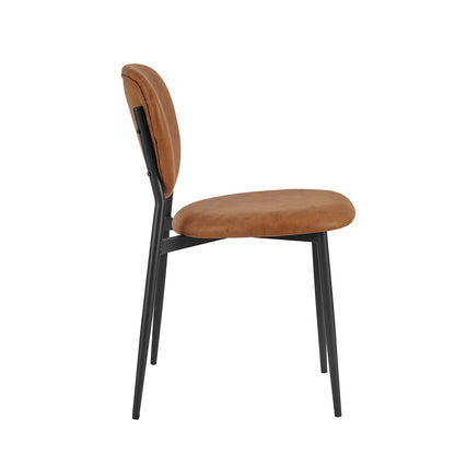 Lot de 2 chaises de salle à manger Kelmarsh en cuir vegan couleur cognac