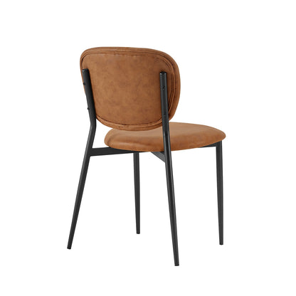 Lot de 2 chaises de salle à manger Kelmarsh en cuir vegan couleur cognac