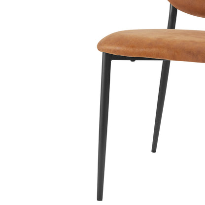 Lot de 2 chaises de salle à manger Kelmarsh en cuir vegan couleur cognac