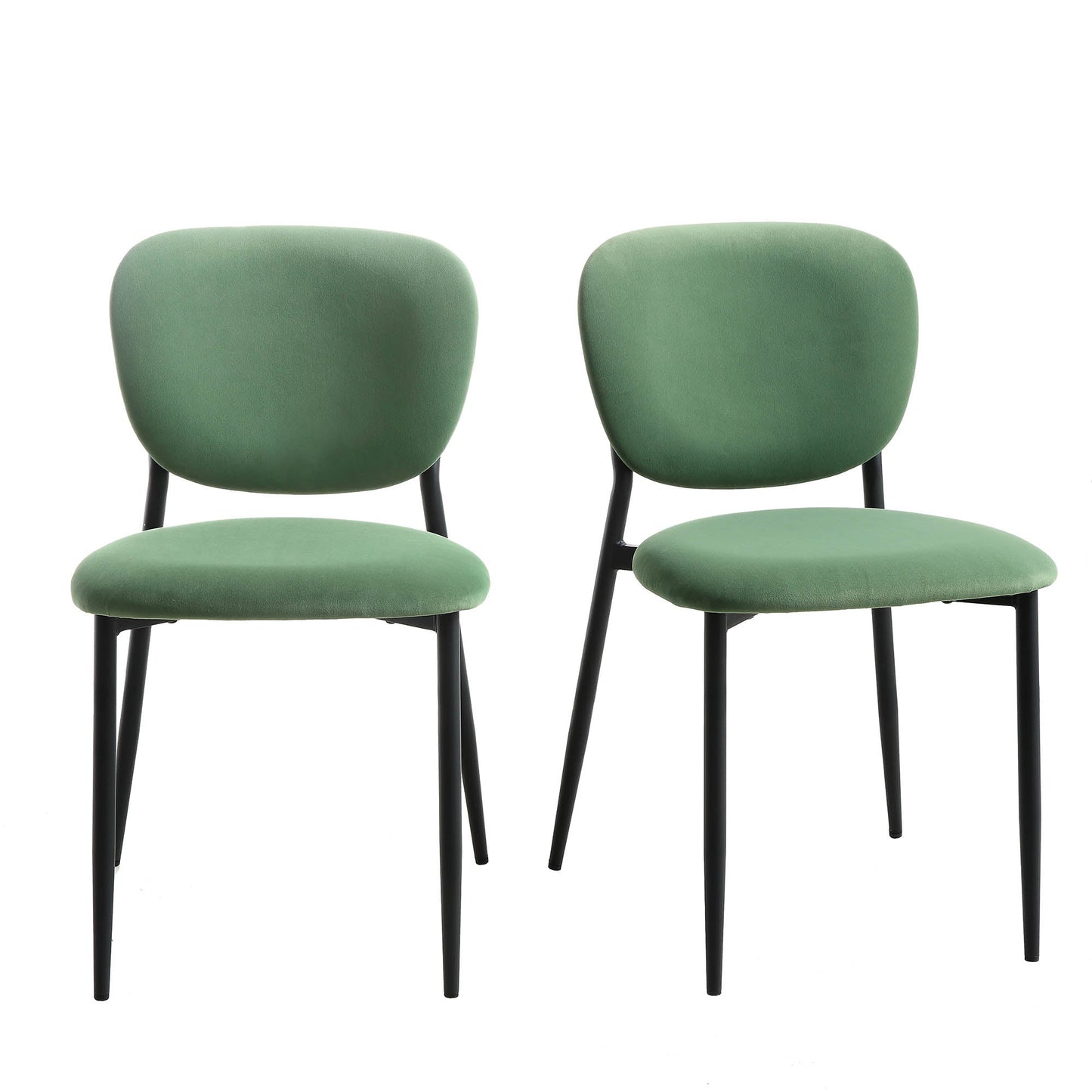 Ensemble de 2 chaises de salle à manger rembourrées en velours vert gazon Kelmarsh