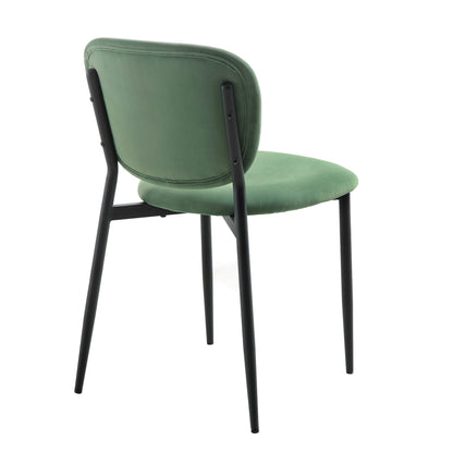 Ensemble de 2 chaises de salle à manger rembourrées en velours vert gazon Kelmarsh