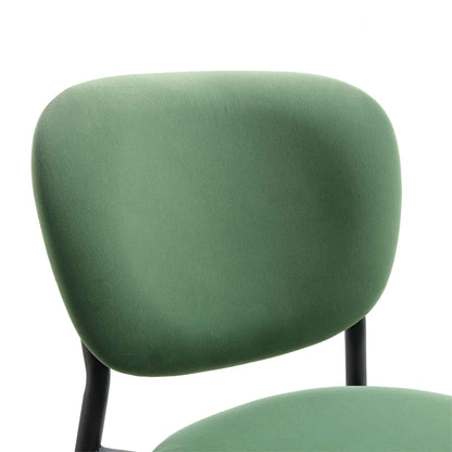 Ensemble de 2 chaises de salle à manger rembourrées en velours vert gazon Kelmarsh