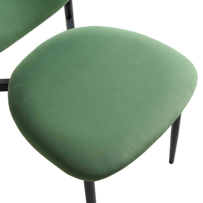 Ensemble de 2 chaises de salle à manger rembourrées en velours vert gazon Kelmarsh