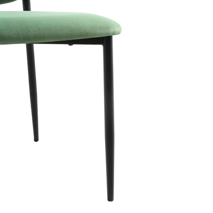 Ensemble de 2 chaises de salle à manger rembourrées en velours vert gazon Kelmarsh