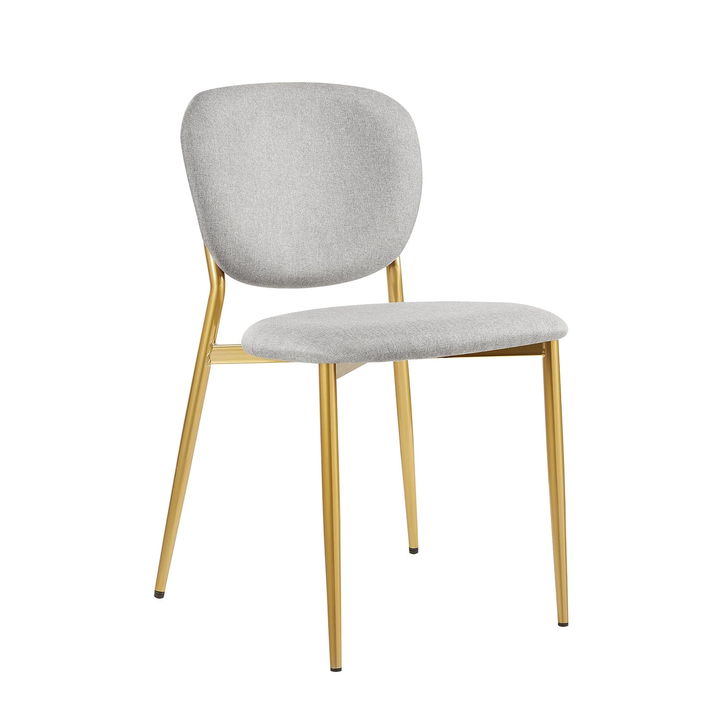 Ensemble de 2 chaises de salle à manger rembourrées en tissu gris clair Kelmarsh