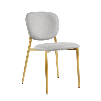 Ensemble de 2 chaises de salle à manger rembourrées en tissu gris clair Kelmarsh