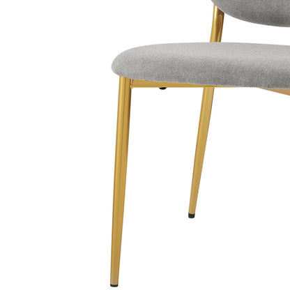 Ensemble de 2 chaises de salle à manger rembourrées en tissu gris clair Kelmarsh