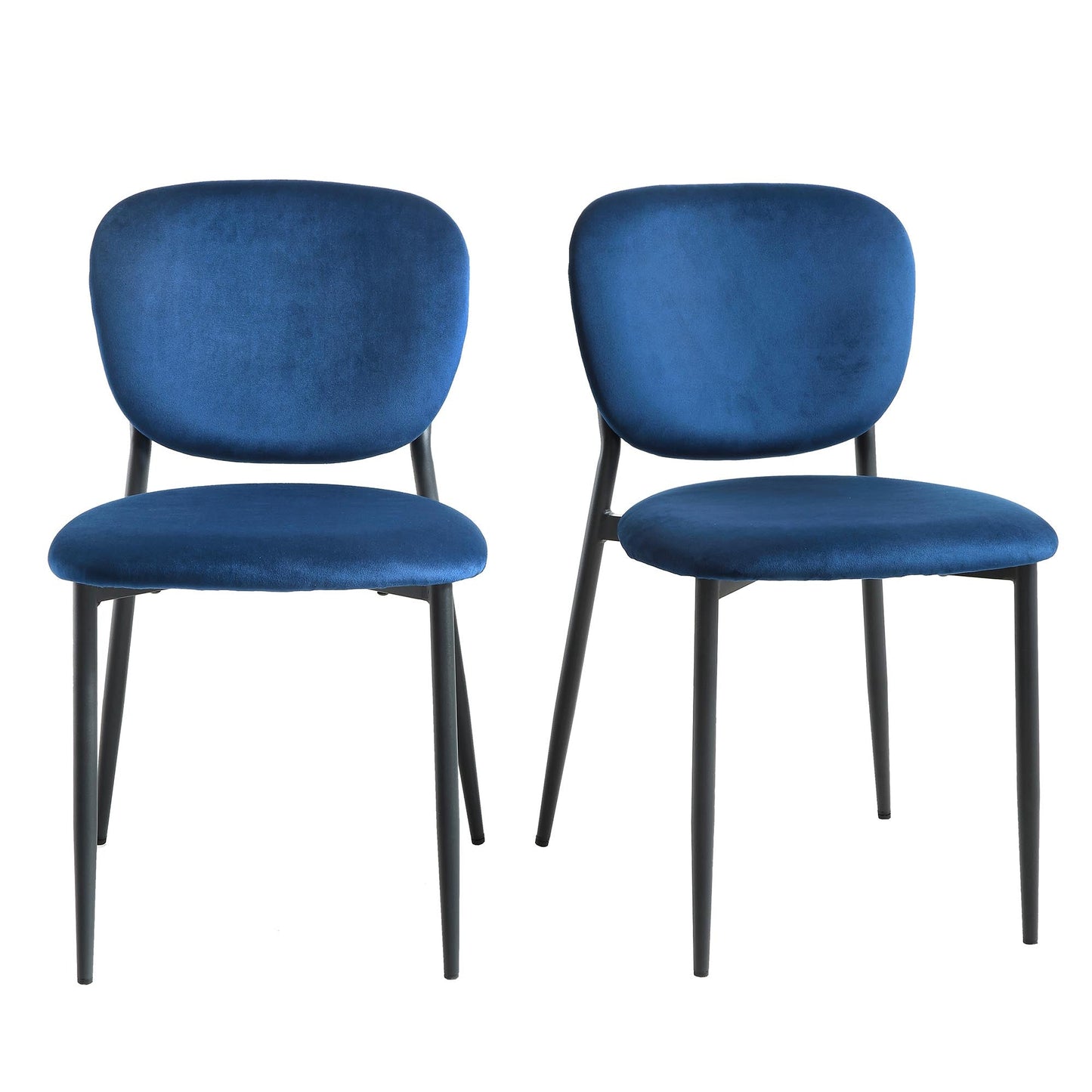 Ensemble de 2 chaises de salle à manger rembourrées en velours bleu marine Kelmarsh