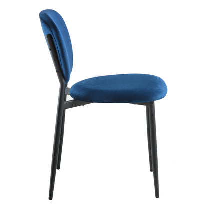 Ensemble de 2 chaises de salle à manger rembourrées en velours bleu marine Kelmarsh