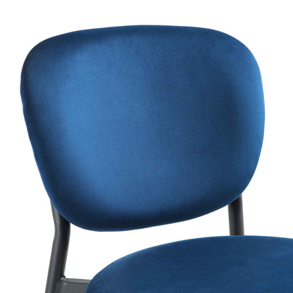 Ensemble de 2 chaises de salle à manger rembourrées en velours bleu marine Kelmarsh