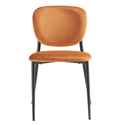 Ensemble de 2 chaises de salle à manger rembourrées en velours orange Kelmarsh