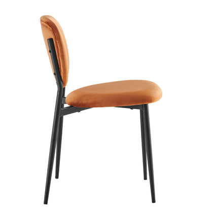 Ensemble de 2 chaises de salle à manger rembourrées en velours orange Kelmarsh