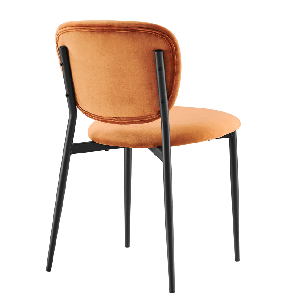 Ensemble de 2 chaises de salle à manger rembourrées en velours orange Kelmarsh