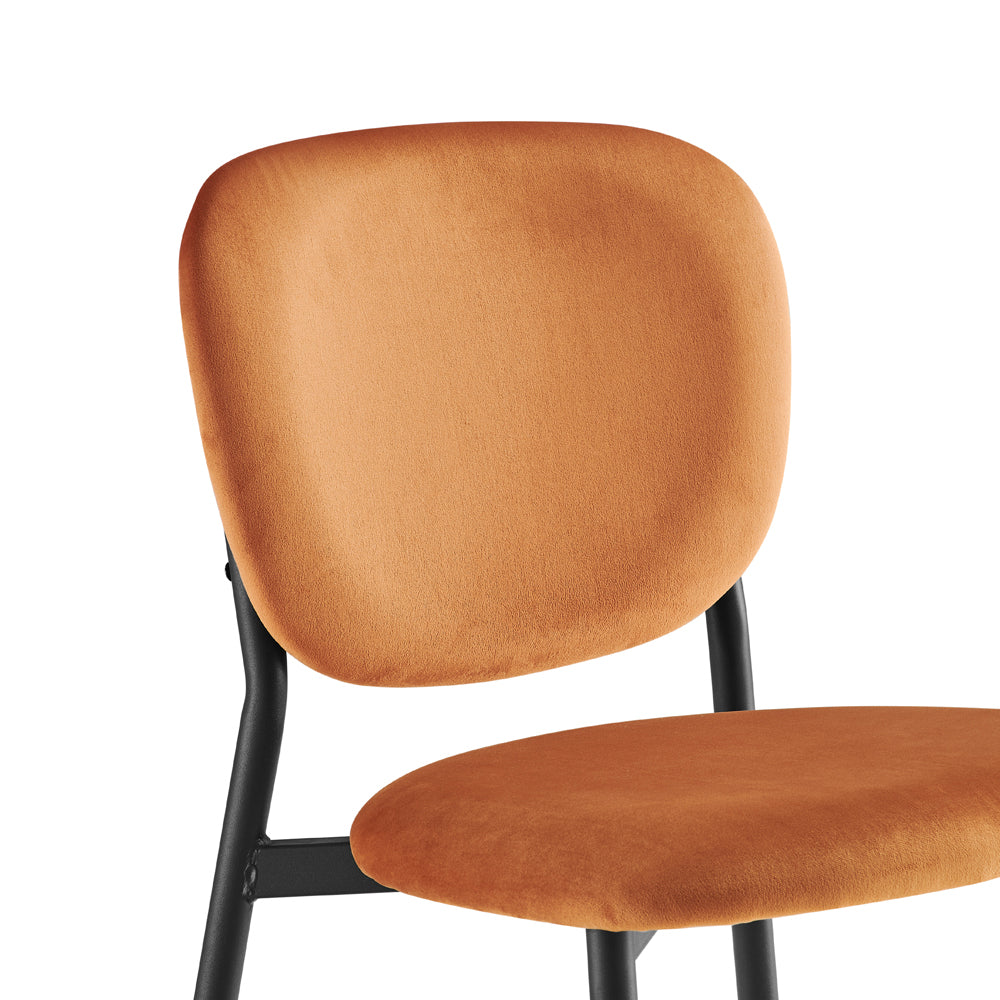Ensemble de 2 chaises de salle à manger rembourrées en velours orange Kelmarsh