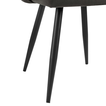 Ensemble de 2 chaises de salle à manger Oakley en velours gris foncé avec passepoil
