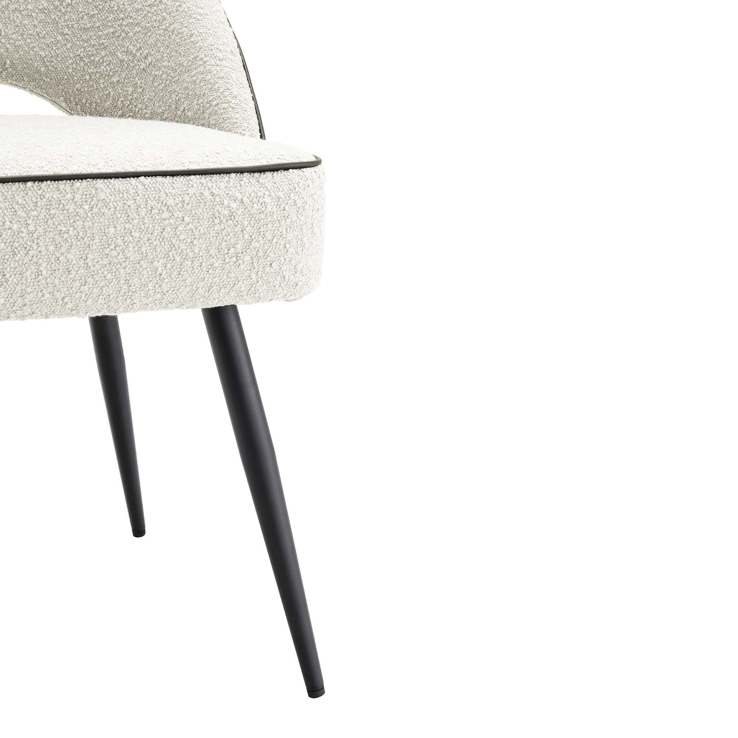 Ensemble de 2 chaises de salle à manger Oakley blanches rembourrées avec passepoil