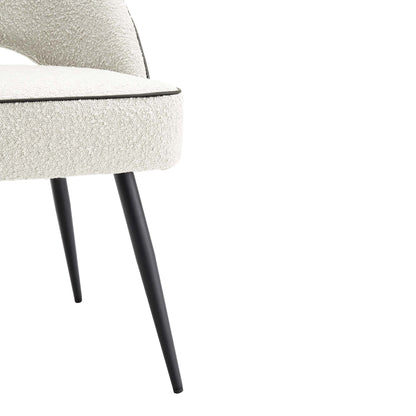 Ensemble de 2 chaises de salle à manger Oakley blanches rembourrées avec passepoil