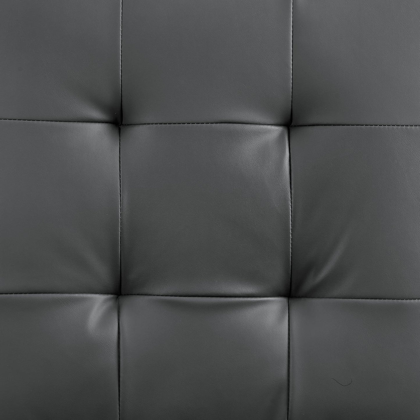 Lot de 2 chaises de salle à manger Keyston en similicuir gris foncé avec pieds chromés