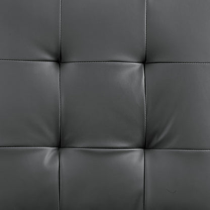 Lot de 2 chaises de salle à manger Keyston en similicuir gris foncé avec pieds chromés