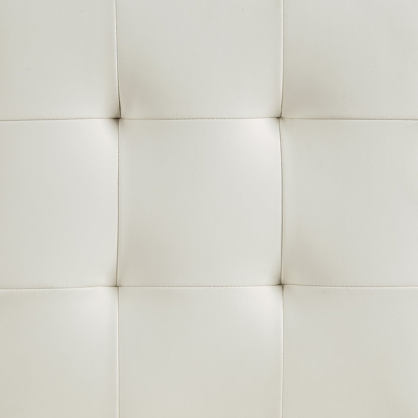 Lot de 2 chaises de salle à manger Keyston en similicuir blanc crème avec pieds chromés