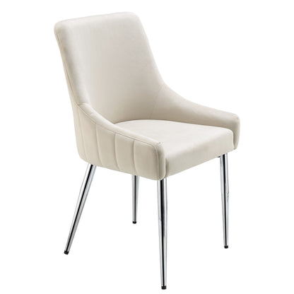 Ensemble de 2 chaises de salle à manger rembourrées en velours champagne Garnet avec poignée arrière