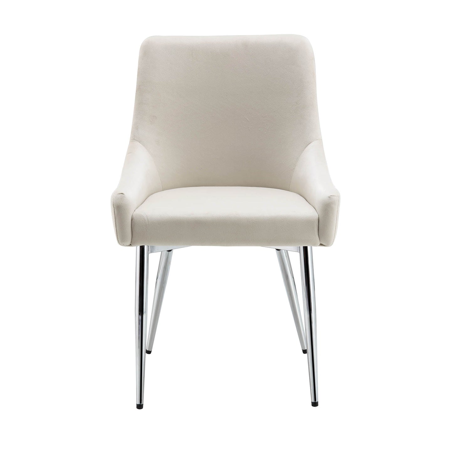 Ensemble de 2 chaises de salle à manger rembourrées en velours champagne Garnet avec poignée arrière