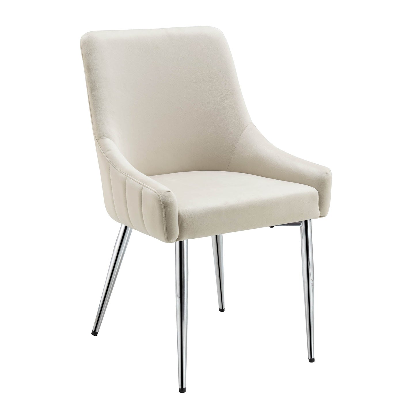 Ensemble de 2 chaises de salle à manger rembourrées en velours champagne Garnet avec poignée arrière