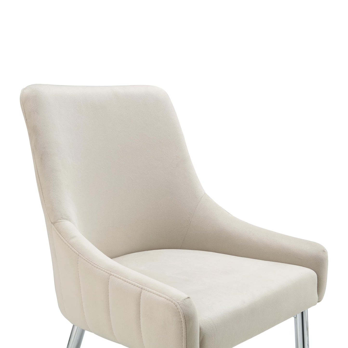 Ensemble de 2 chaises de salle à manger rembourrées en velours champagne Garnet avec poignée arrière