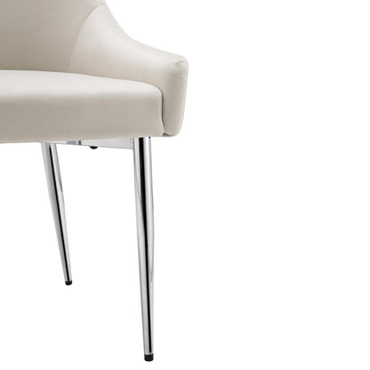 Ensemble de 2 chaises de salle à manger rembourrées en velours champagne Garnet avec poignée arrière