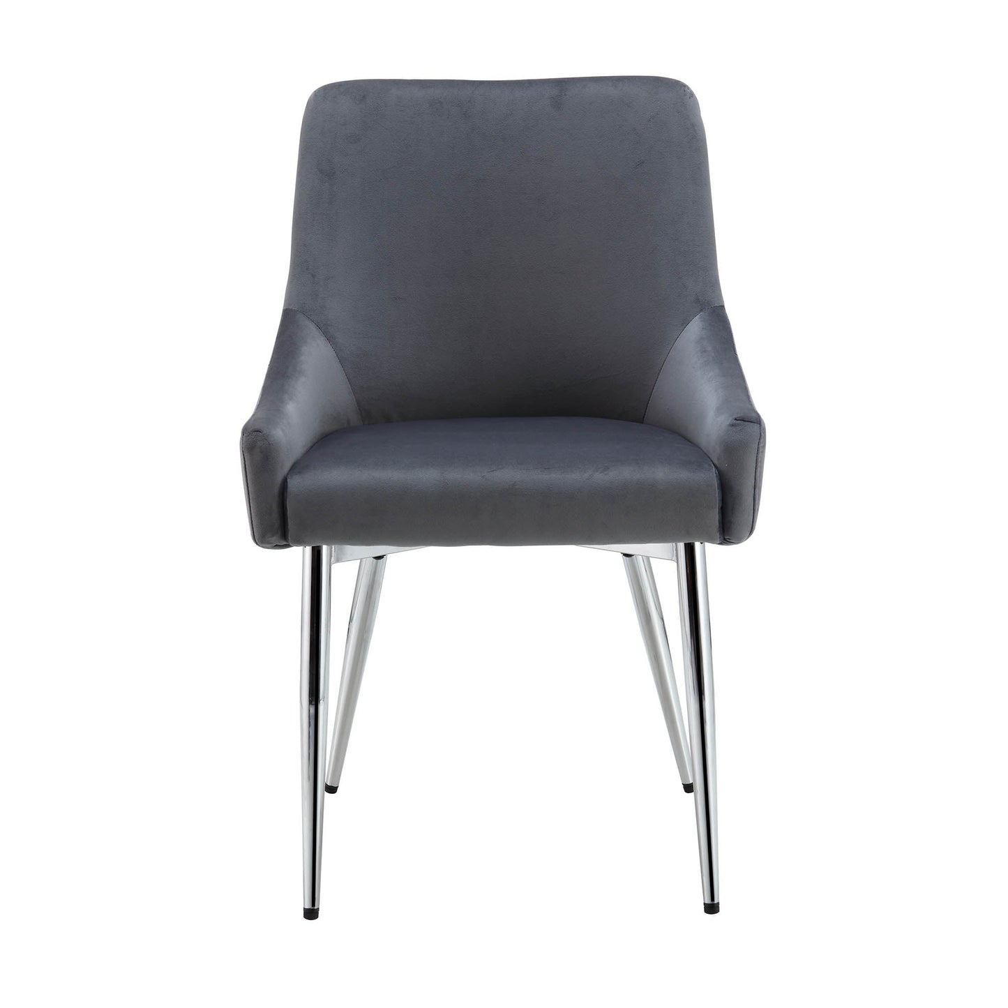 Lot de 2 chaises de salle à manger rembourrées en velours gris foncé Garnet avec poignée arrière