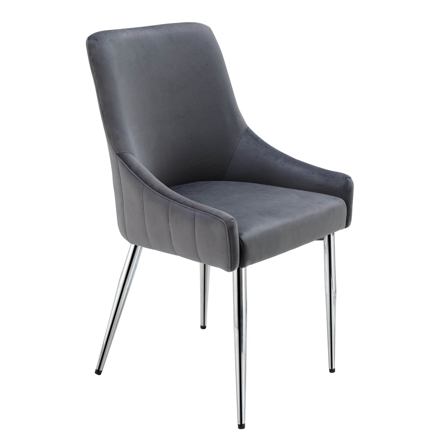 Lot de 2 chaises de salle à manger rembourrées en velours gris foncé Garnet avec poignée arrière