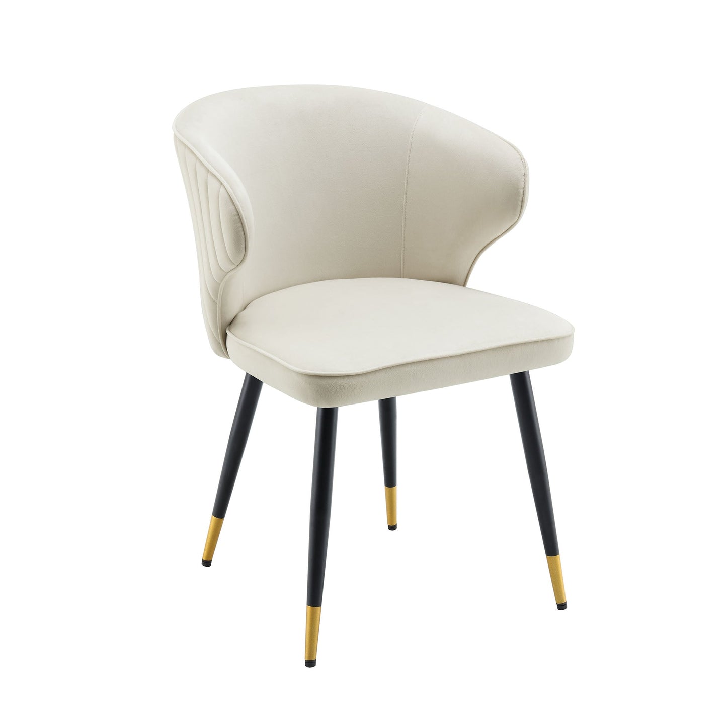 Ensemble de 2 chaises de salle à manger Carver rembourrées en velours champagne Langham