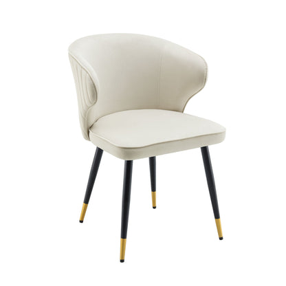 Ensemble de 2 chaises de salle à manger Carver rembourrées en velours champagne Langham