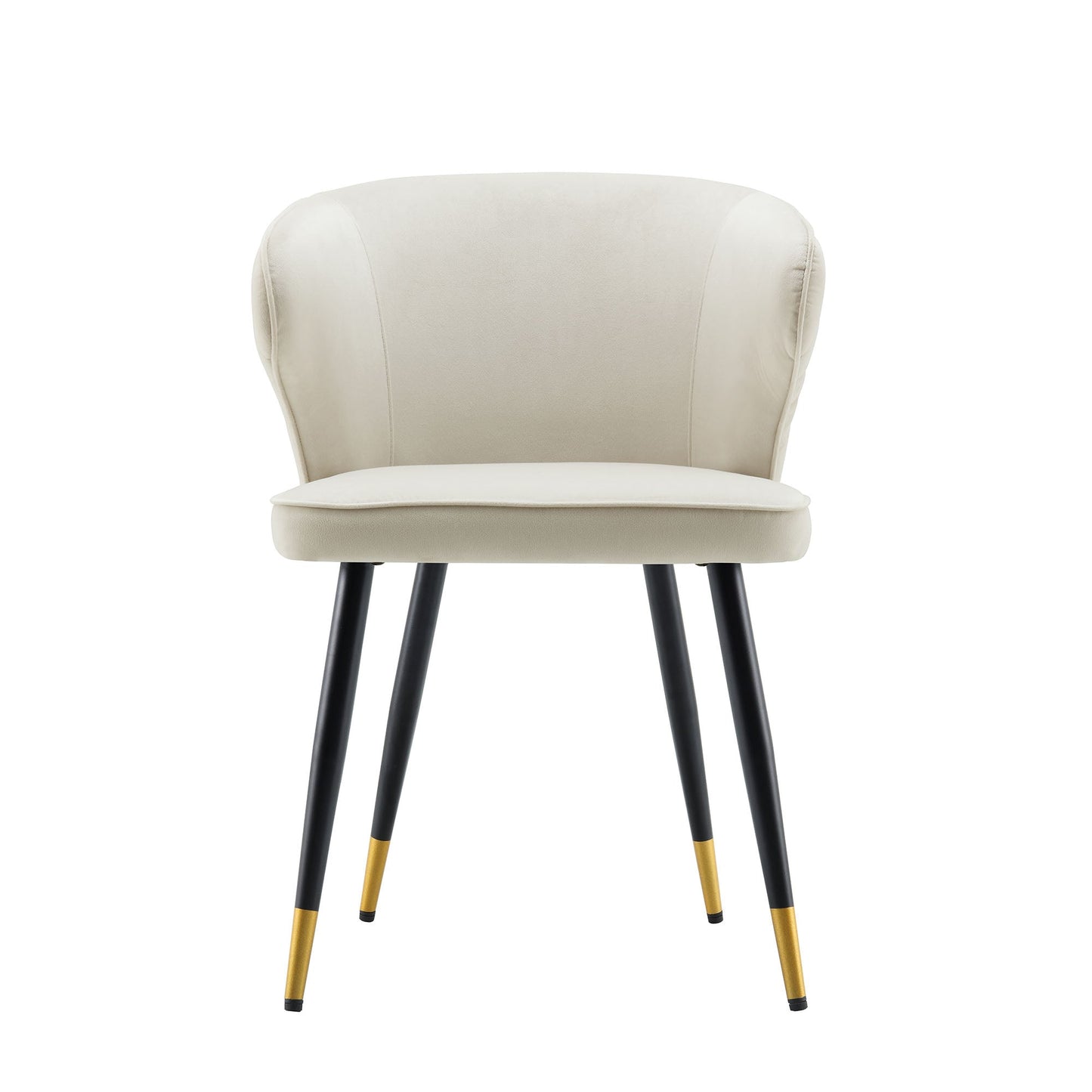 Ensemble de 2 chaises de salle à manger Carver rembourrées en velours champagne Langham