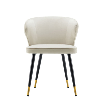 Ensemble de 2 chaises de salle à manger Carver rembourrées en velours champagne Langham