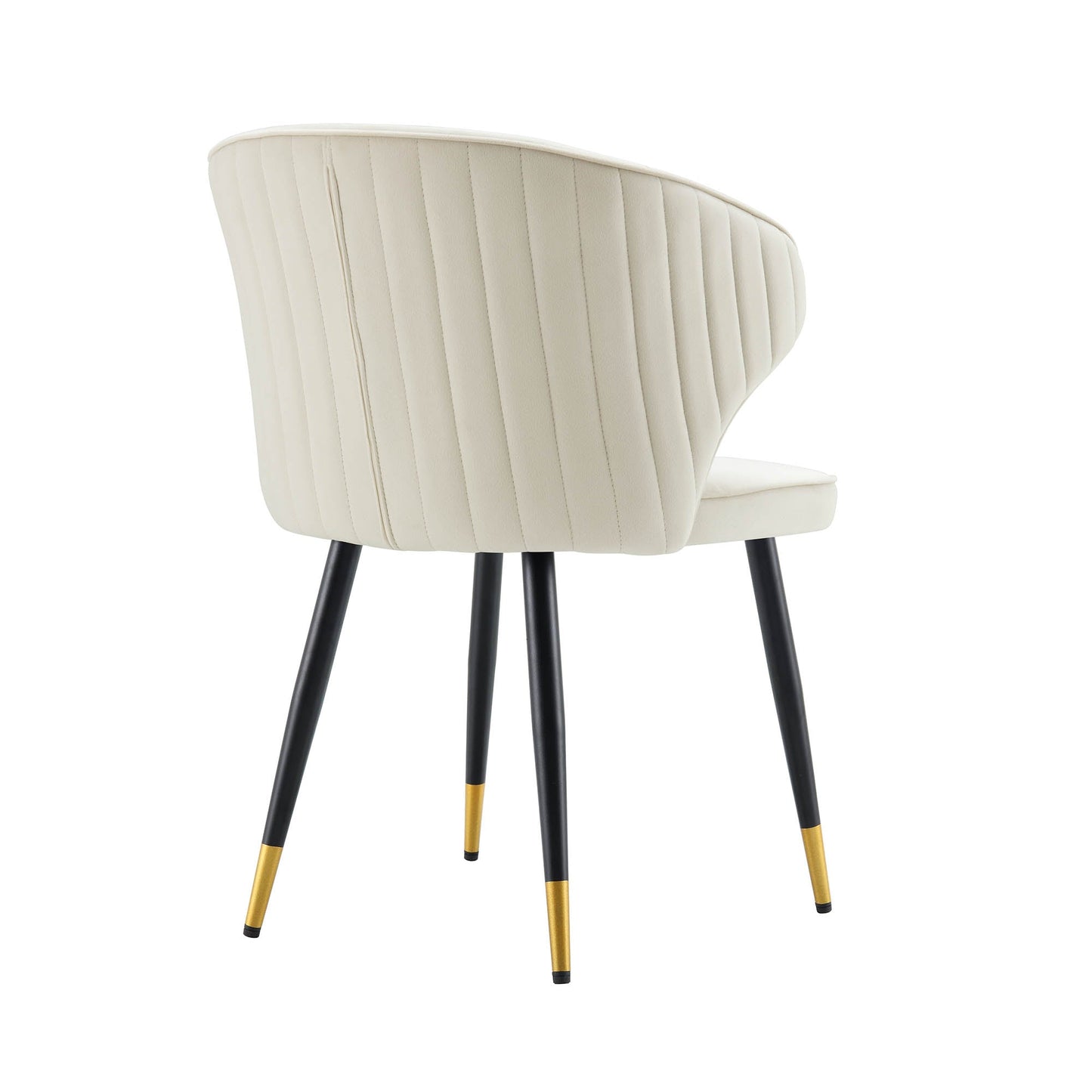 Ensemble de 2 chaises de salle à manger Carver rembourrées en velours champagne Langham