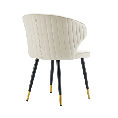 Ensemble de 2 chaises de salle à manger Carver rembourrées en velours champagne Langham